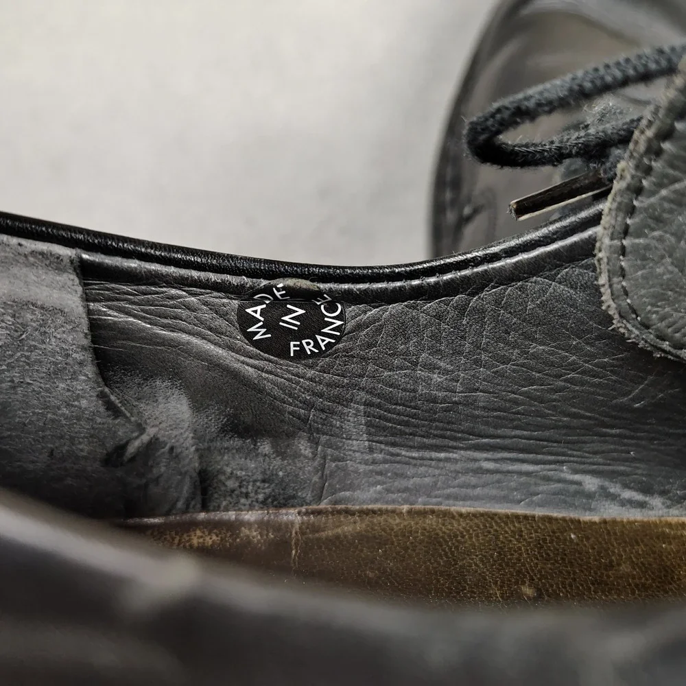 Mephisto Manko Black Leather Oxford Mens 10 Shoes Lace Up UK 9.5 Made In France